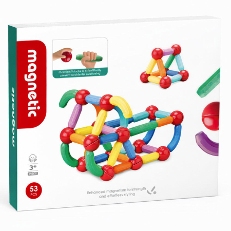 Noutati - Set de constructie magnetic - Forme 3D (53 piese)