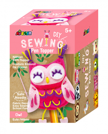 Cadouri Baieti - Set de cusut DIY - decoratiune topper pentru creion - Bufnita