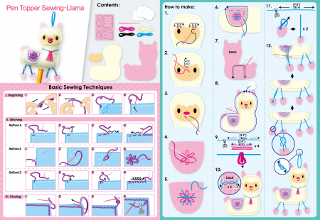 Set de cusut DIY - decoratiune topper pentru creion - Lama [3]