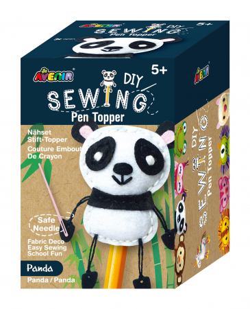 Cadouri Fete - Set de cusut DIY - decoratiune topper pentru creion - Panda