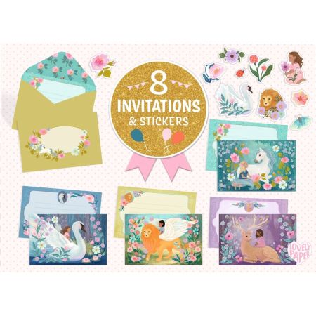 Set de invitatii Animale fantastice, Djeco [2]
