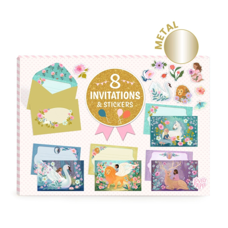 Accesorii - Set de invitatii Animale fantastice, Djeco