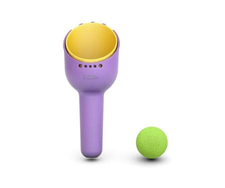 Jucarii de exterior - Set de plaja 2 in 1 RakBi, lopatica si grebla cu minge, Violet, BiBio