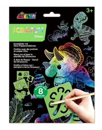 Jocuri educative - Set de razuit cu sabloane -Dinozauri