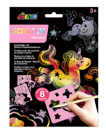 Jucarii creative - Set de razuit cu sabloane - Unicorni