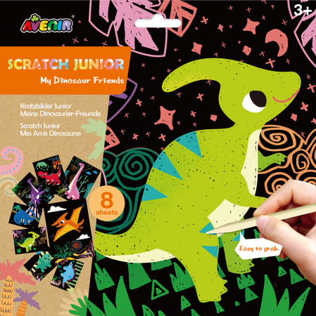 Cadouri Baieti - Set de razuit Scratch Junior - Prietenii mei dinozauri