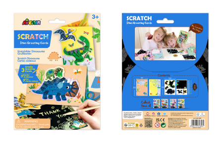 Set de razuit si realizat Felicitari - Dinozauri [6]