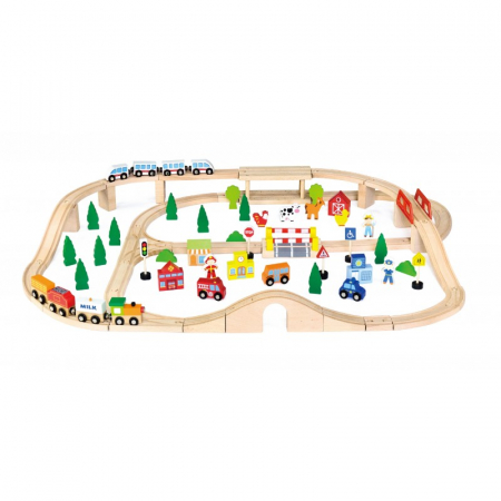Vehicule - Set de trenulete din 90 de piese