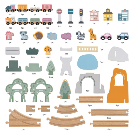 Set de trenulete din 90 de piese, PolarB Viga [6]