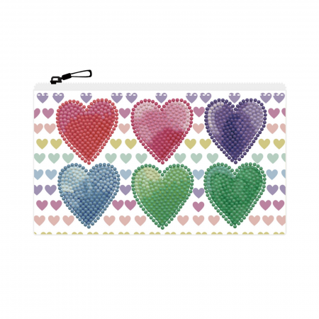 Penare si ghiozdane - Set DYI creativ - portofel Inimioare Love, pictura cu diamante