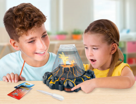 Set educativ STEM - AQUA DRAGONS® Habitat VULCAN cu lava - acvariu cu LED si Aqua Dragons rosii [1]