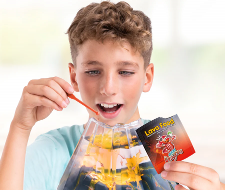 Set educativ STEM - AQUA DRAGONS® Habitat VULCAN cu lava - acvariu cu LED si Aqua Dragons rosii [10]