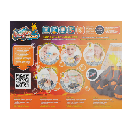 Set educativ STEM - AQUA DRAGONS® Habitat VULCAN cu lava - acvariu cu LED si Aqua Dragons rosii [5]