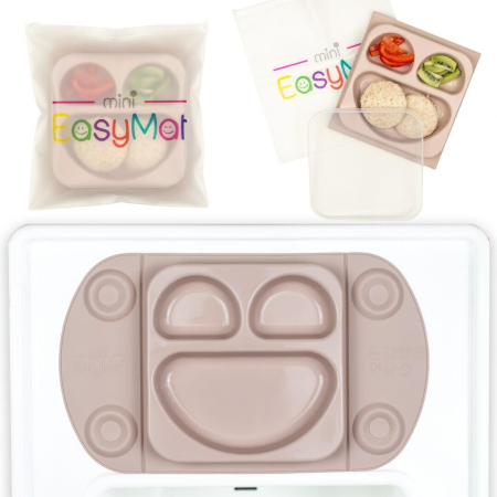 Set farfurie diversificare & gentuta gustare (sand/mauve) [1]
