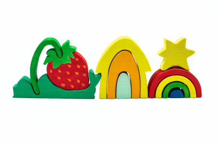 Sortatoare si stivuitoare - Set handmade Marc toys, Vara colorata