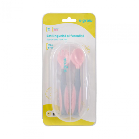 Set lingurita si furculita , roz, U-Grow [3]