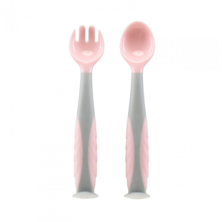 Noutati - Set lingurita si furculita , roz, U-Grow