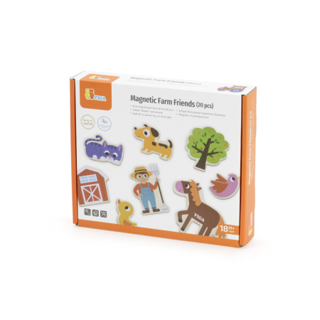 Noutati - Set magnetic Animale de la ferma din lemn (20 piese), Viga