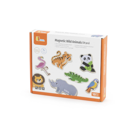 Noutati - Set magnetic Animale salbatice din lemn (20 piese), Viga
