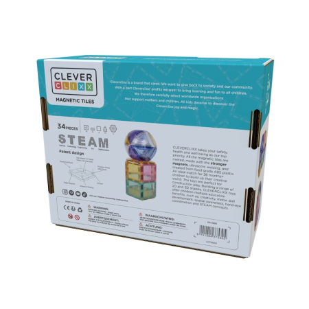 Set magnetic de constuit Dome pastel 34 piese, Cleverclixx [2]