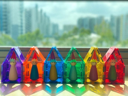 Set magnetic Magblox - 101 piese magnetice de constructie transparente [5]