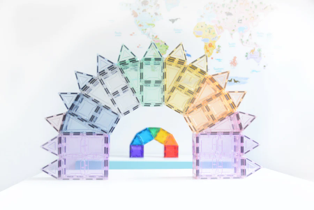 Set magnetic Magblox - 66 piese magnetice de constructie PASTEL transparente [1]