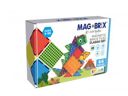 Joaca Libera - Set magnetic Magbrix 66 piese translucide