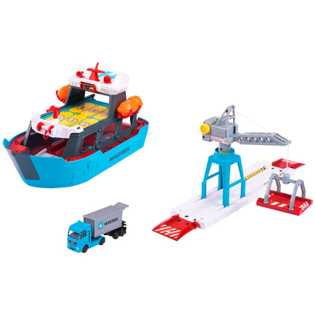 Set Majorette Creatix Logistic Freight Ship cu nava, camion si macara [0]
