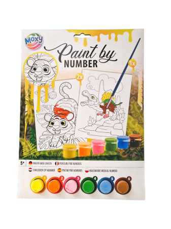 Lucru Manual - Set pictura pe numere - Tigru & dinozaur