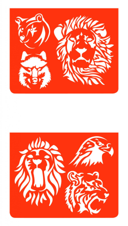 Jucarii 3-5 ani - Set sabloane Djeco, animale salbatice