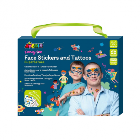 Halloween - Set stickere si tatuaje pentru fata – Super eroi