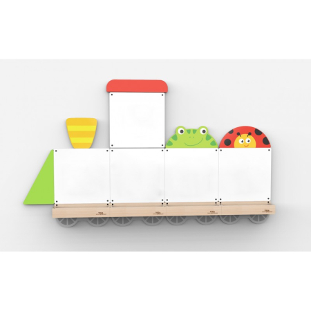 Jucarii Montessori - Set table de scris magnetice - Trenulet cu doua vagoane, Viga