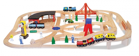 Set Trenulet din lemn cu depou Melissa and Doug [0]