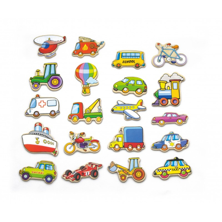 Set vehicule magnetice din lemn [5]