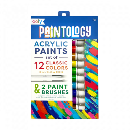 Set vopsele acrilice Paintology, 12 culori clasice si 2 pensule [1]