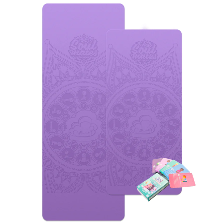 Jucarii de exterior - Set Yoga Mama-Copil, saltele asortate si carduri incluse - Cloud, mov