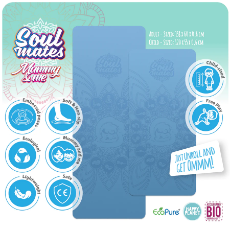 Set Yoga Mama-Copil, saltele asortate si carduri incluse - Wave, albastru [5]