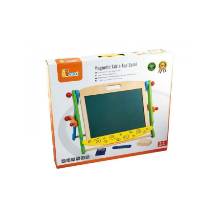 Desen si pictura - Sevalet de masa cu tabla alba magnetica si neagra, cu accesorii