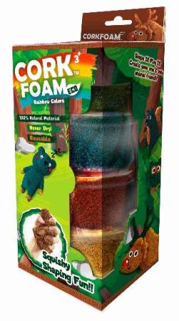 Noutati - Spuma de modelaj din pluta, reutilizabila, CorkFoam - set 4 culori x 20 g