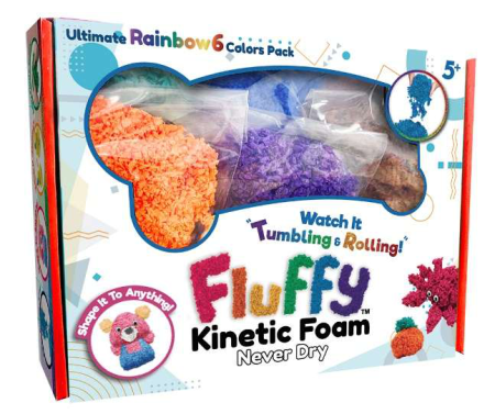 Noutati - Spuma modelabila reutilizabila Fluffy Squishy Foam - set 6 culori si unelte
