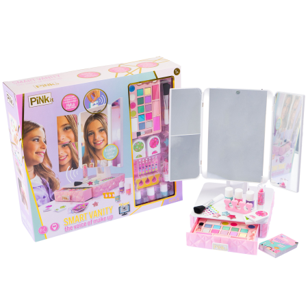 Machiaj copii - Studio de machiaj interactiv cu oglindă vorbitoare - Pink it Smart Vanity