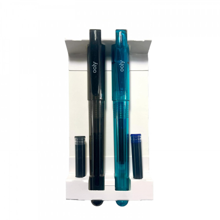 Stilouri Splendid Duo - set de 2 stilouri cu 4 rezerve de cerneala albastra si neagra [3]