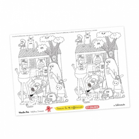 Suport de farfurii de colorat Monstruleti, Moulin Roty [3]