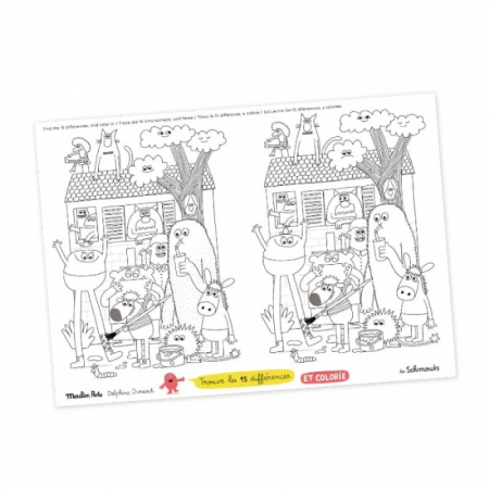 Suport de farfurii de colorat Monstruleti, Moulin Roty [1]