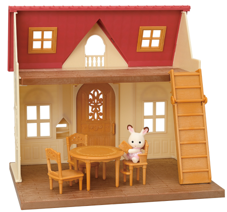 3-5 ani - Sylvanian Families-Casuta cu Acoperis Rosu si Figurina Iepuras