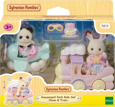SYLVANIAN FAMILIES-SET PARC DISTRACTIE AVION SI TRENULET [4]