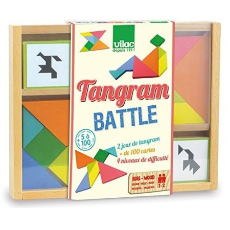 Varsta 7-10 ani - Tangram Battle - Joc Educativ din lemn - Vilac