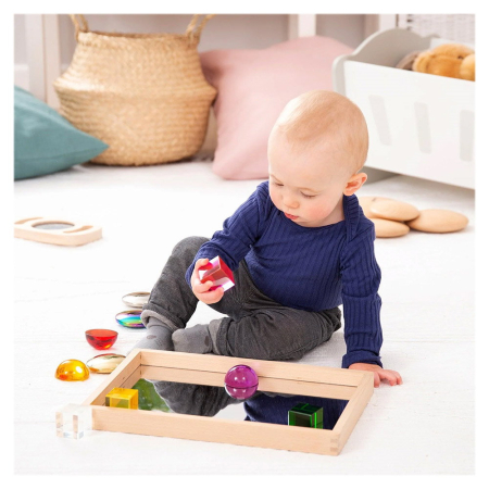 Tava din lemn cu oglinda acrilica, TickiT [1]