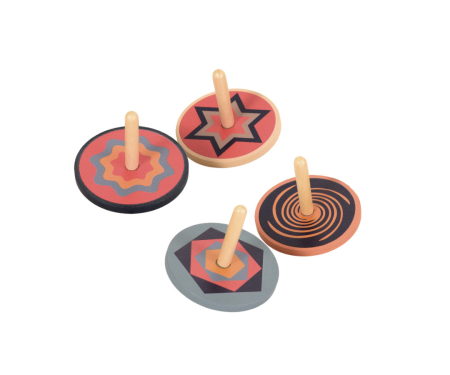 3-5 ani - Titirez colorat din lemn cu desene grafice, Egmont Toys