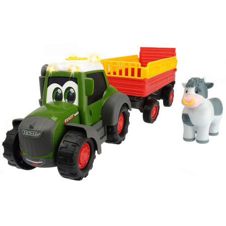 Tractor Dickie Toys Happy Fendt Animal Trailer cu remorca si figurina vaca [0]